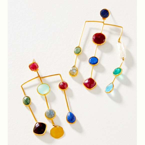 Anthroplogie Catrine Asymmetrical Drop Earrings